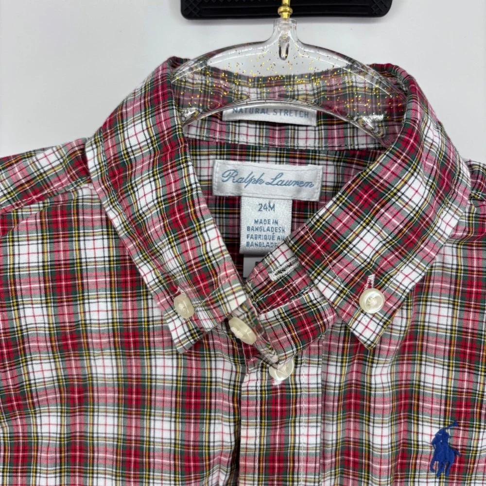 Ralph Lauren Plaid Button-Down Shirt - Boy's Size‎ 24M - Long Sleeve